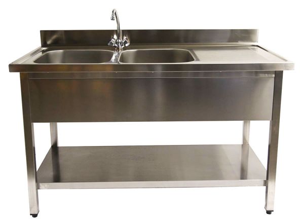 Sink Table 1800x600x850mm, 2 Basins Left 500x400x250 mm