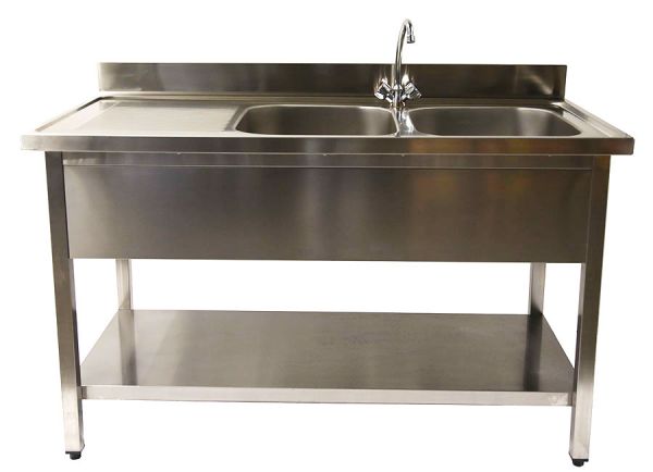 Sink Table 2000x700x850mm, 2 Basins Right 500x500x250 mm