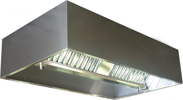 Ceiling hood, box shape 1800x1800x450 mm