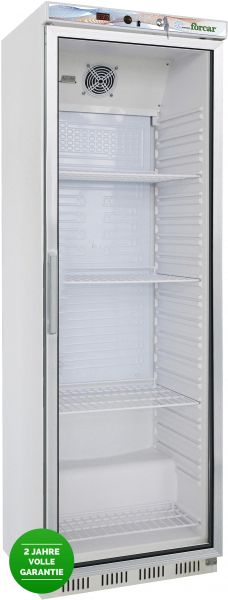 Tiefkühlschrank, gekühlte Roste, Glastür, 340 Liter