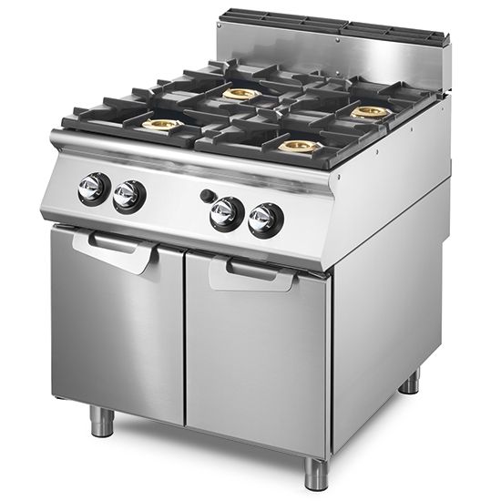 Gas-powered Cooking Hob on Cabinet, 4 Burners