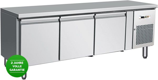 Kühltisch, Umluft, GN1/1, Edelstahl, mit Unterbau, 262 Liter