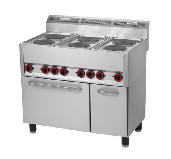 Electric Stove, 6 Hotplates, Convection Oven, with Cabinet