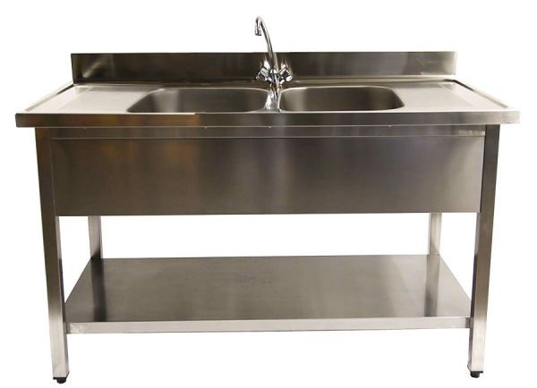 Sink Table 1200x600x850mm, 2 Basins 500x400x250 mm, centered