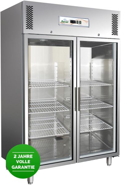 Kühlschrank, Glastüren, Umluft, Edelstahl, 1325 Liter