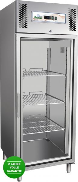 Kühlschrank, Glastüren, Umluft, Edelstahl, 650 Liter