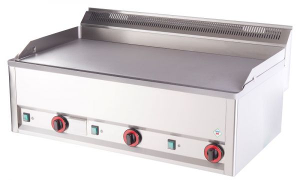 Griddle Plate Profi 90, smooth and chrome-plated, 400 Volt