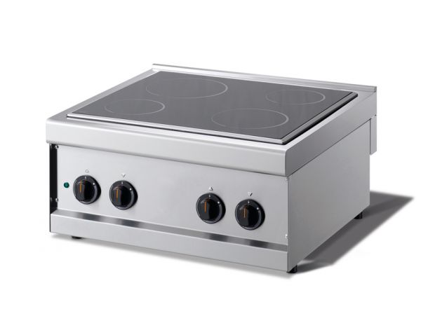 Ceramic Glass Cooking Hob, 4 Heating Zones, 6.3 kW, 400 V