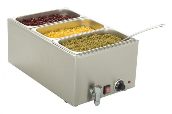 Bain-Marie, Drain Tap, incl. 3x GN 1/3 Container
