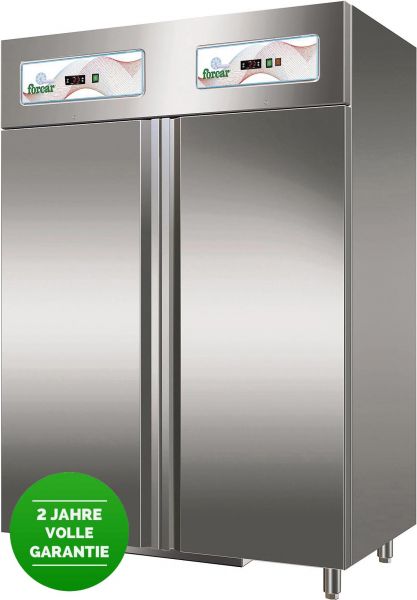 Kühl-/Tiefkühlschrank,Statisch, Edelstahl, 2x 552Liter