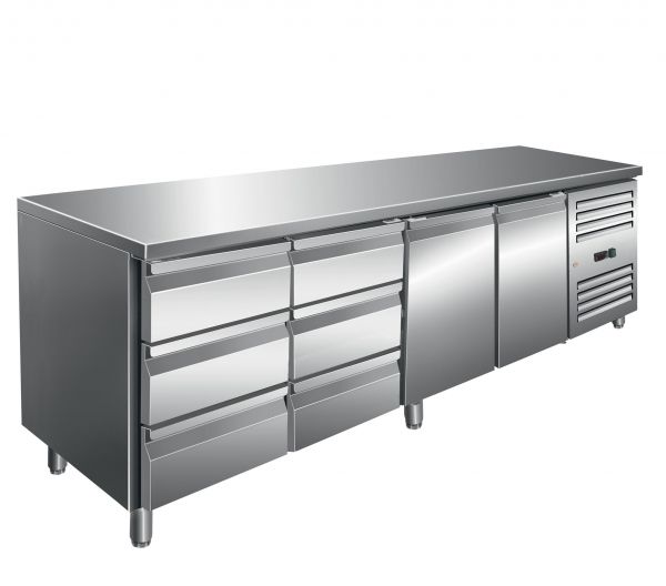 Kühltisch inkl. 2 x 3er Schubladenset Modell KYLJA 4150 TN