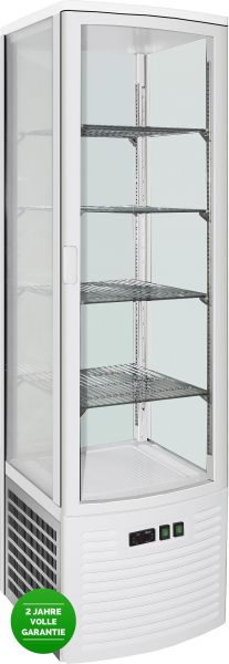 Kühlvitrine, Umluft, 4 Seiten, Doppelverglasung, 280 Liter