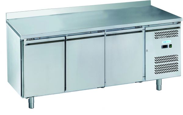 Kühltisch, Umluft, Edelstahl, mit Aufkantung, 339 Liter